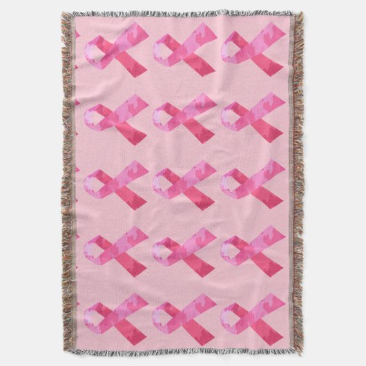 Roze Camouflage Ribbon Throw Blanket Deken (Voorkant Verticaal)