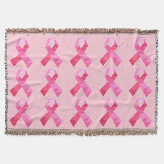 Roze Camouflage Ribbon Throw Blanket Deken (Voorkant)