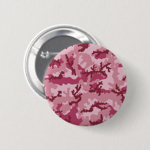 Roze camouflage ronde button 5,7 cm