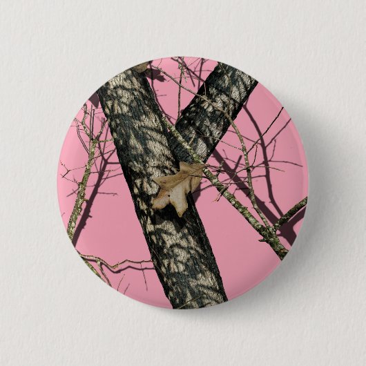 Roze Camouflage Ronde Button 5,7 Cm (Voorkant)