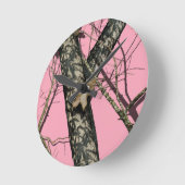 Roze Camouflage Ronde Klok (Hoek)