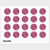 Roze Camouflage Ronde Sticker (Vel)