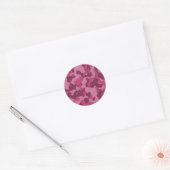 Roze Camouflage Ronde Sticker (Envelop)
