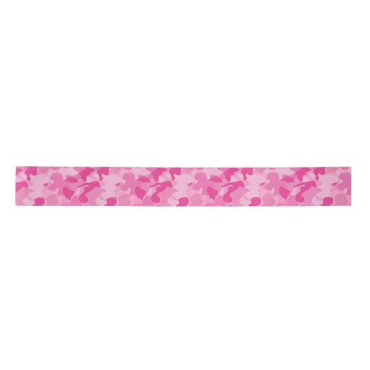 Roze Camouflage Satijnen Lint (Voorkant)