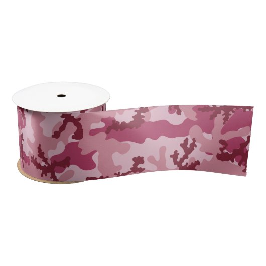 Roze camouflage satijnen lint (Spoel)