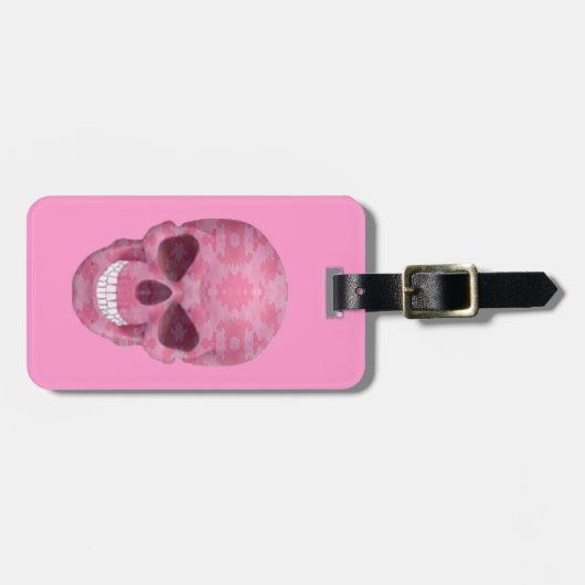 Roze camouflage schedel Bagagelabel (Voorkant horizontaal)