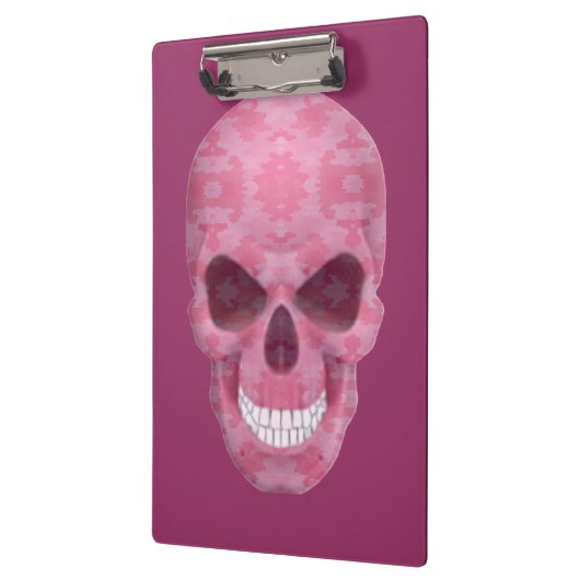 Roze Camouflage Schedel Klembord (Links)