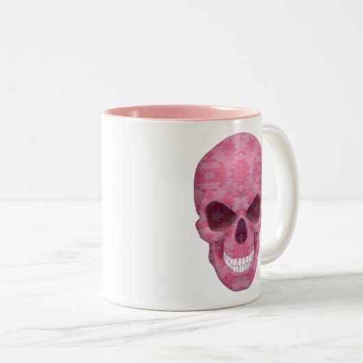 Roze camouflage schedel Mok (Voorkant rechts)