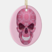 Roze Camouflage Schedel Ronde Sierhangers Keramisch Ornament (Rechts)