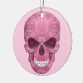 Roze Camouflage Schedel Ronde Sierhangers Keramisch Ornament (Links)