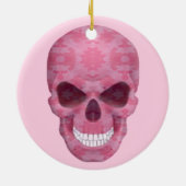 Roze Camouflage Schedel Ronde Sierhangers Keramisch Ornament (Achterkant)