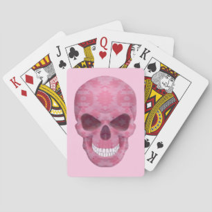 Roze Camouflage Schedel Speelkaarten