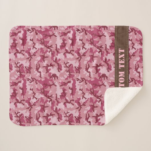 Roze camouflage sherpa deken (Voorkant (horizontaal))