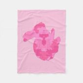 Roze Camouflage Silhouette Bunny Fleece Blanket (Voorkant)