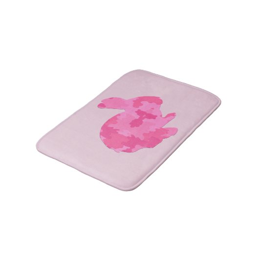 Roze Camouflage Silhouette Bunny Rabbit Mat (Gekanteld)