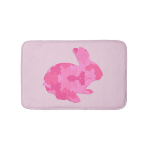 Roze Camouflage Silhouette Bunny Rabbit Mat