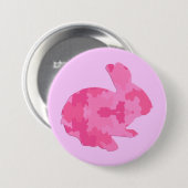 Roze Camouflage Silhouette Easter Bunny-Button Ronde Button 7,6 Cm (Voorkant /achterkant)