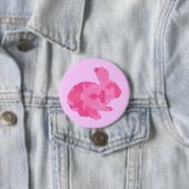 Roze Camouflage Silhouette Easter Bunny-Button Ronde Button 7,6 Cm (In situ)