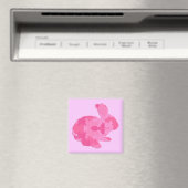 Roze Camouflage Silhouette Easter Bunny Magnet (Insitu (Vaatwasser))