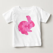 Roze Camouflage Silhouette Easter Bunny Shirt (Voorkant)