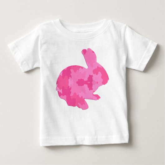 Roze Camouflage Silhouette Easter Bunny Shirt (Voorkant)