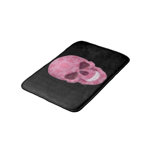 Roze Camouflage Skull Bath Mat (Gekanteld)