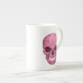Roze Camouflage Skull Bone China Mok (Voorkant rechts)