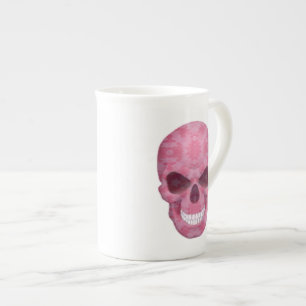 Roze Camouflage Skull Bone China Mok