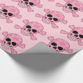 Roze Camouflage Skull Crossbones Verpakkingspapier Cadeaupapier (Hoek)