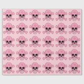 Roze Camouflage Skull Crossbones Verpakkingspapier Cadeaupapier (Vlak)