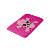 Roze Camouflage Skull en Crossbones Bath Mat (Gekanteld)