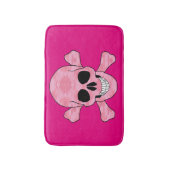 Roze Camouflage Skull en Crossbones Bath Mat (Voorkant Verticaal)