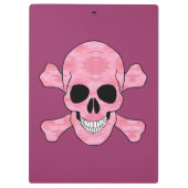 Roze Camouflage Skull en Crossbones Klembord (Achterkant)