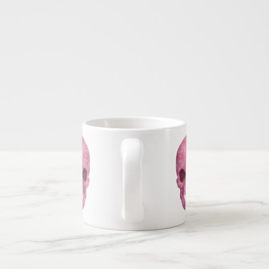 Roze Camouflage Skull Espresso Mok (Achterkant)