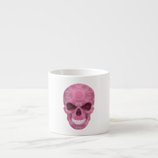 Roze Camouflage Skull Espresso Mok (Voorkant)
