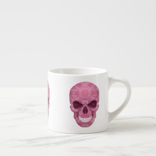 Roze Camouflage Skull Espresso Mok (Rechts)