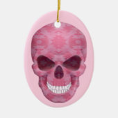 Roze Camouflage Skull Oval Ornament (Voorkant)