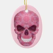 Roze Camouflage Skull Oval Ornament (Achterkant)