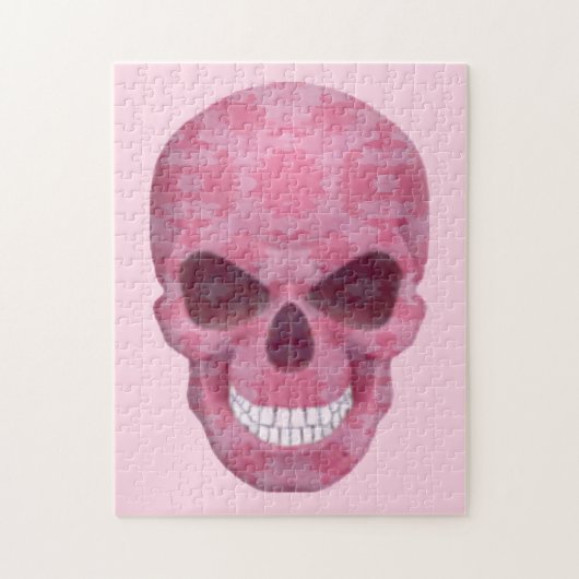 Roze Camouflage Skull Puzzle Legpuzzel (Verticaal)