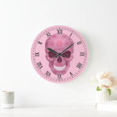 Roze Camouflage Skull Roman Numeral Clock Grote Klok (Huis)