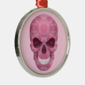 Roze Camouflage Skull Round Ornament (Rechts)