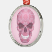 Roze Camouflage Skull Round Ornament (Links)