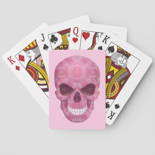 Roze Camouflage Skull-spellen Speelkaarten (Achterkant)