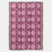 Roze Camouflage Skull Thrijmplank Deken (Voorkant Verticaal)