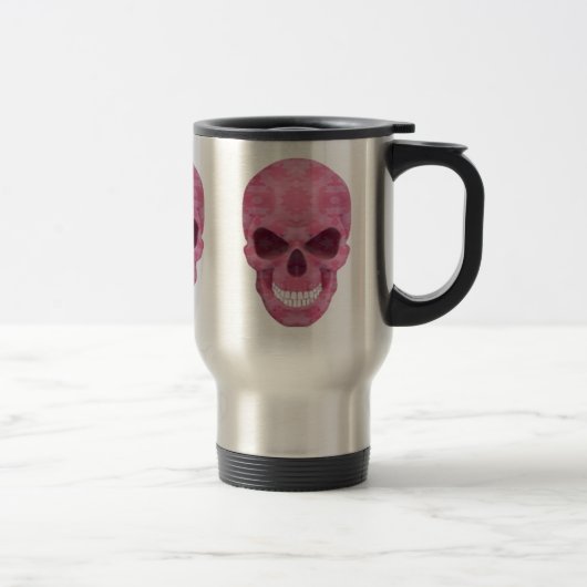 Roze Camouflage Skull Travel Mug Reisbeker (Rechts)