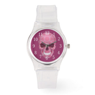 Roze Camouflage Skull Watch Horloge