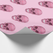 Roze Camouflage Skull Wrapping Paper Cadeaupapier (Hoek)