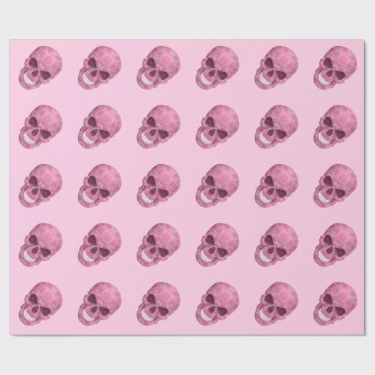 Roze Camouflage Skull Wrapping Paper Cadeaupapier (Vlak)