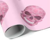 Roze Camouflage Skull Wrapping Paper Cadeaupapier (Rol Hoek)