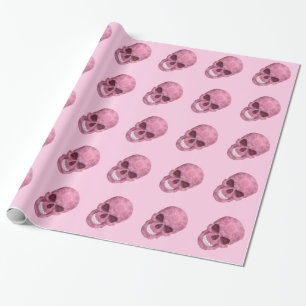 Roze Camouflage Skull Wrapppapier Cadeaupapier